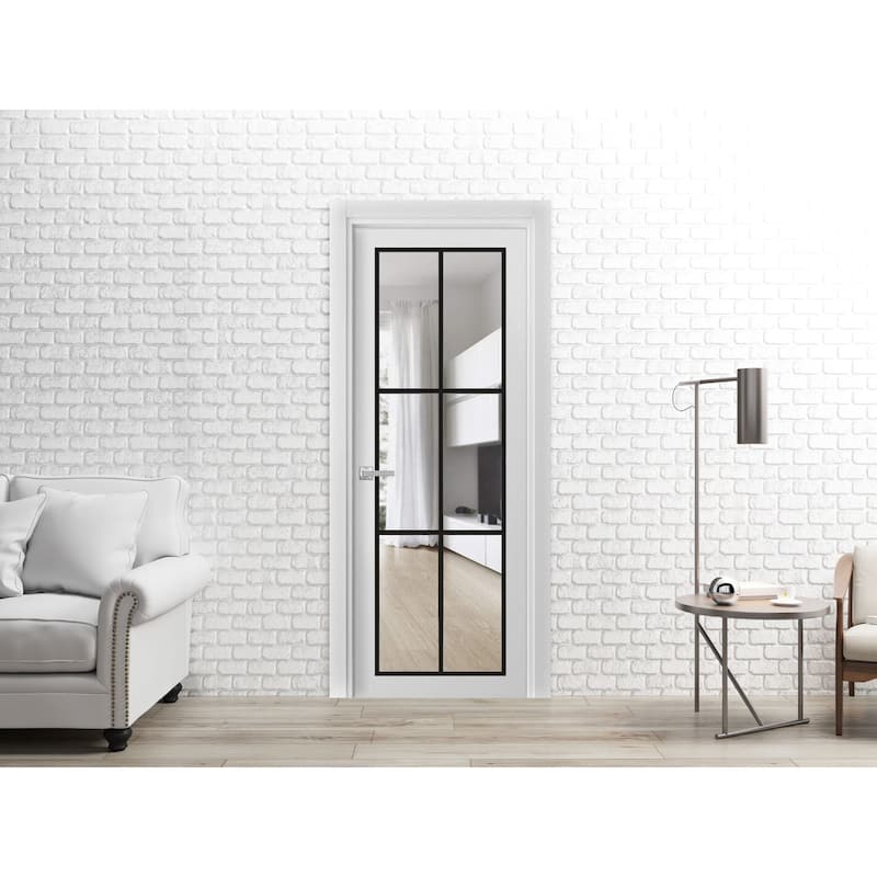 Solid French Door 18x80 Lucia 2366 White Silk| Bathroom