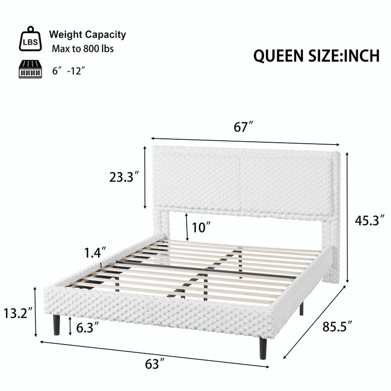 Simple Modern White Plush Soft Bed - Comfortable Backrest for Bedroom