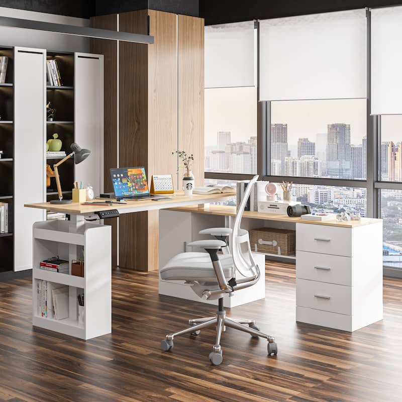 Sit-to-Stand Desk Spacious and Sturdy with Adjustable Height Feature