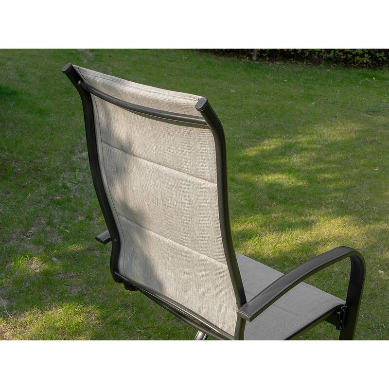 Nuu Garden 2 PCS Foam-Padded Textilene C-spring Dining Chairs