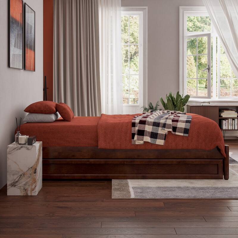 Barcelona Panel Platform Bed with Twin XL Trundle