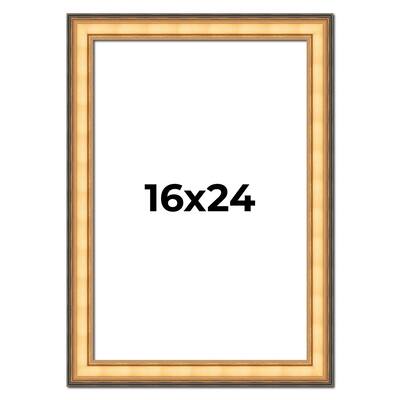 16x24 Frame Gold Plein Aire Solid Wood Picture Frame Width 2 Inches |