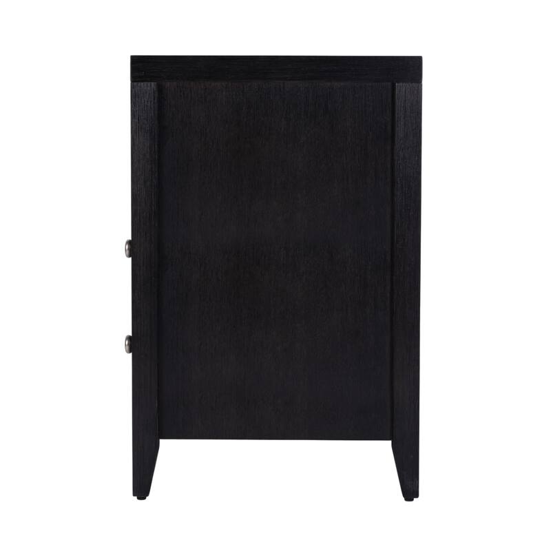 Dana 28 in. W Rectangular Wood 2 Drawer Nightstand with Top Shelf