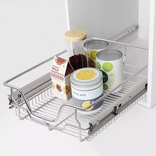 Shop Vidaxl Pull Out Wire Baskets 2 Pcs Silver 15 7 Free