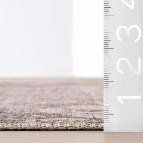 dimension image slide 1 of 2, Nuloom Kalaya SplashGuard Machine Washable Area Rug