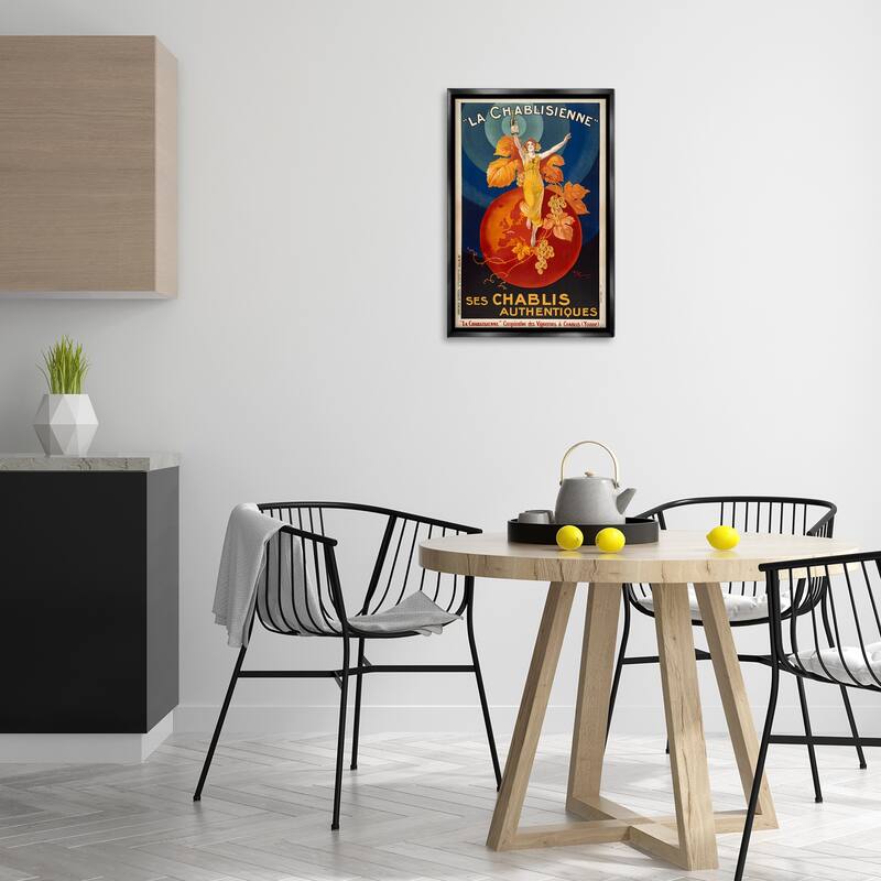 Stupell Vintage Champagne Advertisement Framed Floater Canvas Wall Art Design By Marcus Jules
