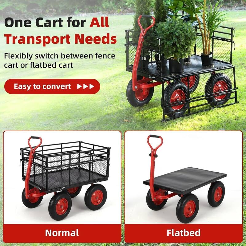 1400 Lb Load Capacity Heavy-Duty Garden Utility Cart