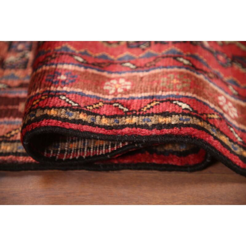 Hand Knotted Oriental 100% Wool Carpet Traditional All-Over Red Mahal Runner Rug - 9' 8'' X 3' 6''