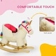 preview thumbnail 7 of 7, Qaba Kids Rocking Horse, Ride on Unicorn with Realistic Sounds, Safety Belt & Wooden Base for Toddlers 18-36 Months, White