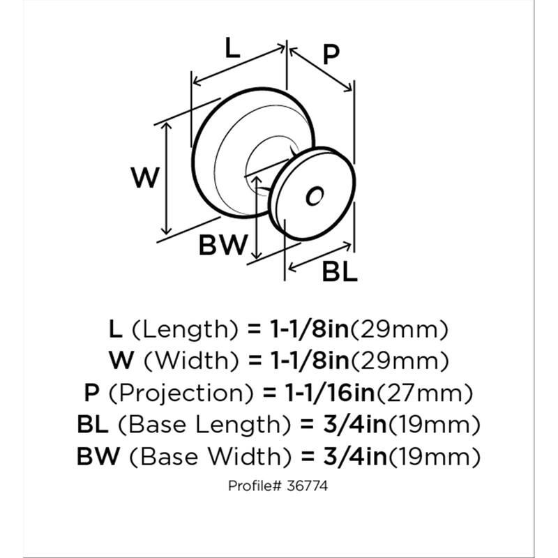 Ville 1-1/8 in (29 mm) Diameter Matte Black Cabinet Knob - 1.125