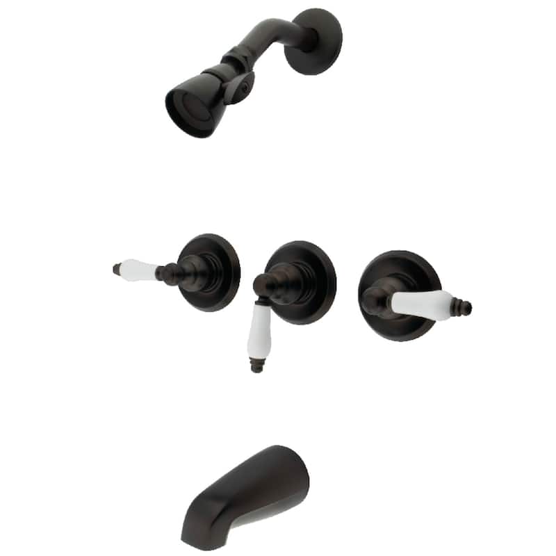 Victorian Three-Handle Tub and Shower Faucet