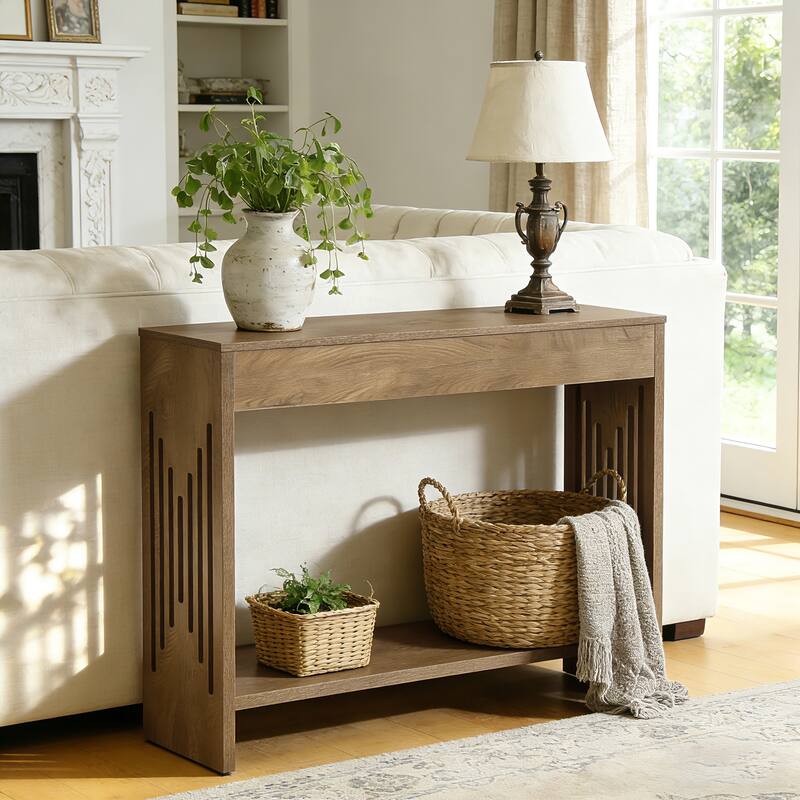 41.3-Inch Console Table Behind Couch, Wooden Farmhouse Sofa Table