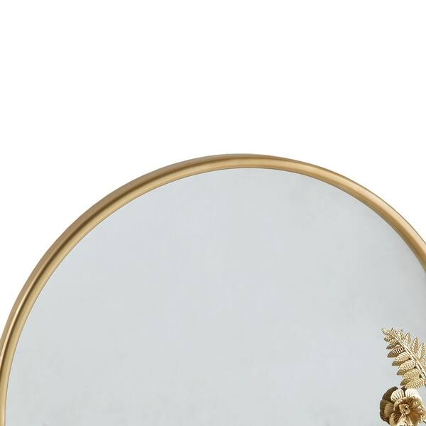 Madison Park Adaline Gold Arched Metal Floral Wall Mirror