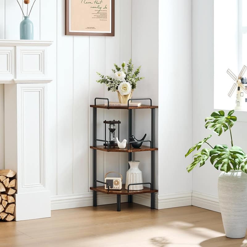 Corner Shelf Stand - 11.81"D x 11.81"W x 26.29"H