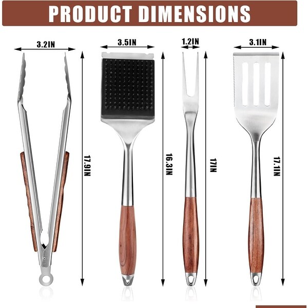 Heavy Duty 4-Piece BBQ Grill Tool Set undefined Stainless Steel