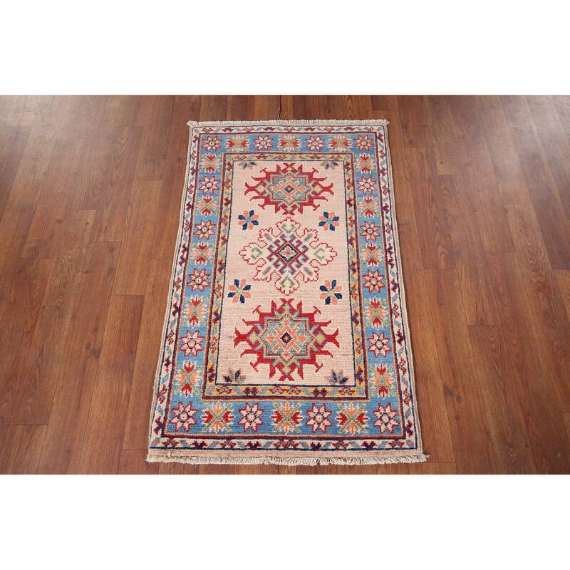 Kazak Oriental Accent Rug Hand-Knotted Wool Carpet - 1'11" x 3'0"