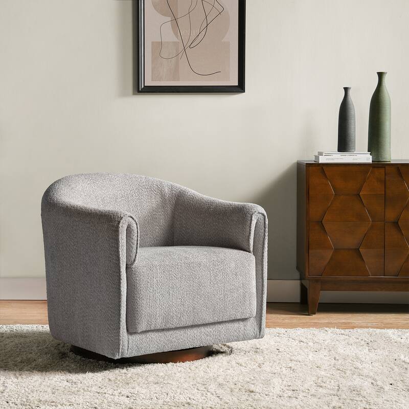 Jeffrey Transitional Comfortable Upholstered Swivel Chair by HULALA HOME - Grey