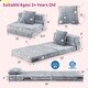 preview thumbnail 12 of 15, Flannel Kids Sofa Bed with Glow Patterns and Foldable Lounger Design - Mattress: 66" × 26" × 4" (L × W × H)
