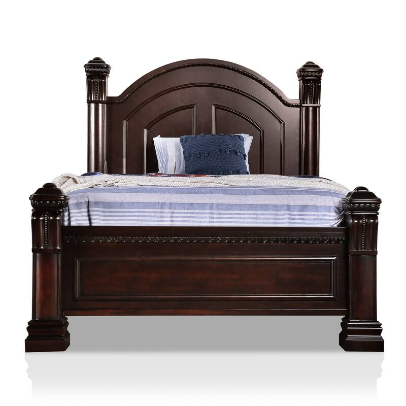 Tay Transitional Cherry Wood 4-Piece Poster Bedroom Set by Furniture of America