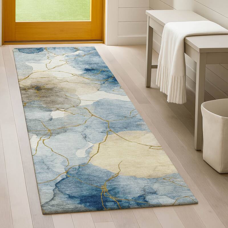 Machine Washable Indoor/ Outdoor Floral Mara Chantille Rug