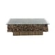 preview thumbnail 33 of 63, Brown Driftwood Handmade Collage and Pedestal Base Coffee Table with Tempered Glass Top - 48" round x 16"