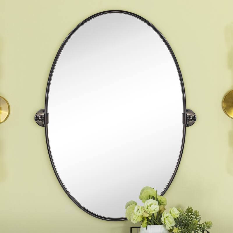 TEHOME Luecinda Oval Metal Wall Mirror