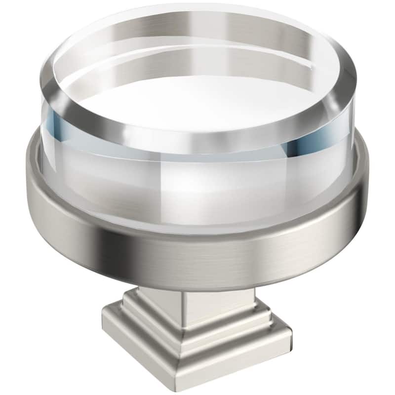 Amerock BP36976 Glacio 1-1/2" Mushroom Cabinet Knob - Clear / Satin Nickel