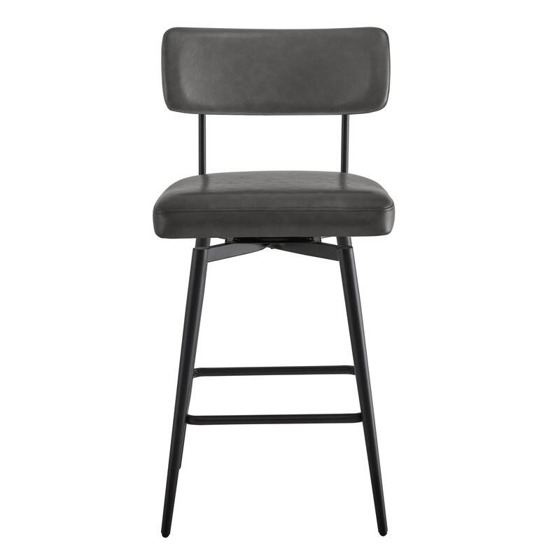 Spruce & Spring Elise Counter Height Swivel Bar Stool Chairs Set with Metal Frame