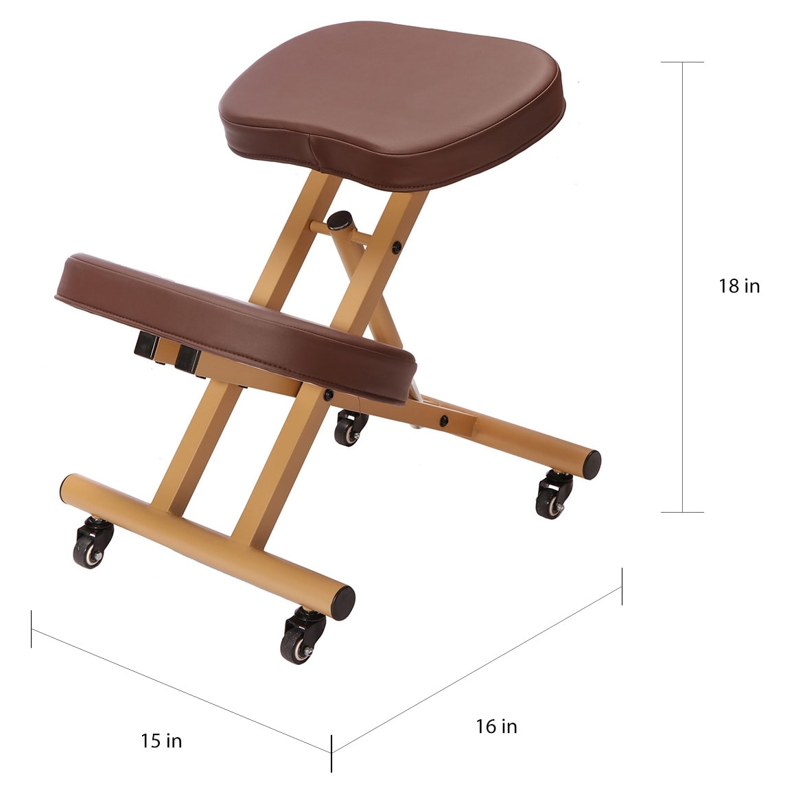 Gymax Ergonomic Kneeling Chair Rocking Stool Upright Posture Office - Grey