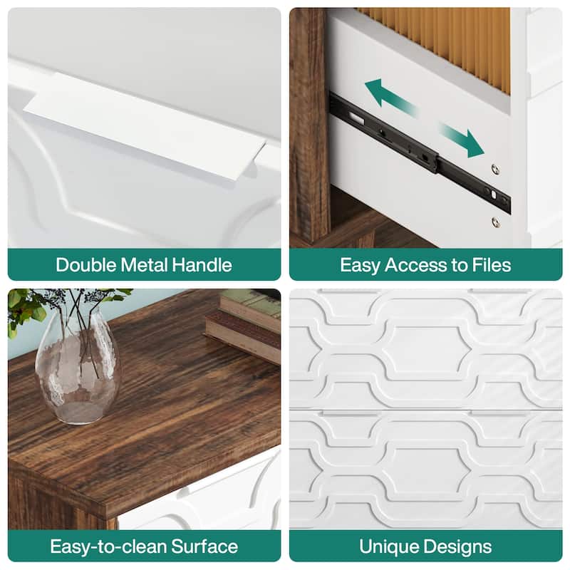 2 Drawer File Cabinet for Home Office, Filling Cabinet for A4/Letter/Legal Size