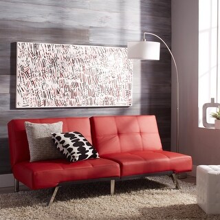 Abbyson Red Leather Foldable Futon Sleeper Sofa