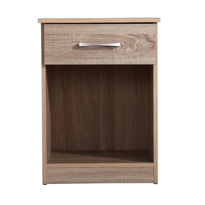 Compact Sandle Wood Nightstand with Ample Storage for Home Decor
