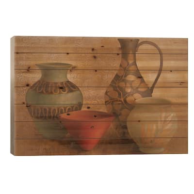 Decorative Vessel Still Life I Print On Wood by Lanie Loreth - Multi-Color