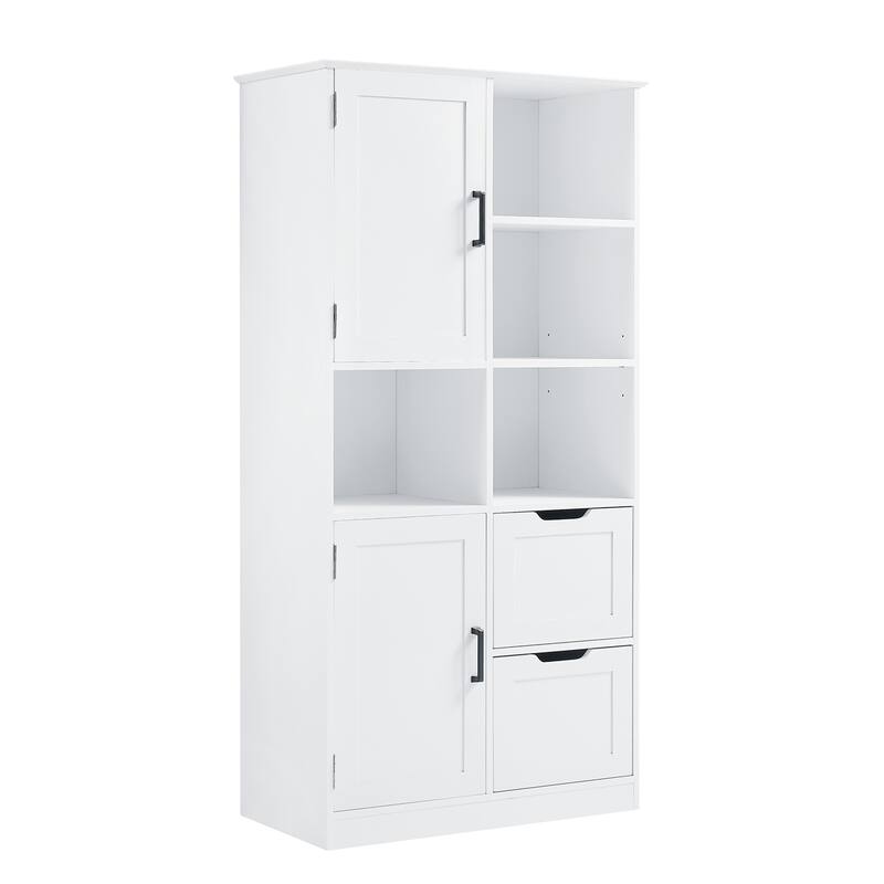 Bathroom Storage Cabinet with Doors, Drawers, Multiple Storage Space