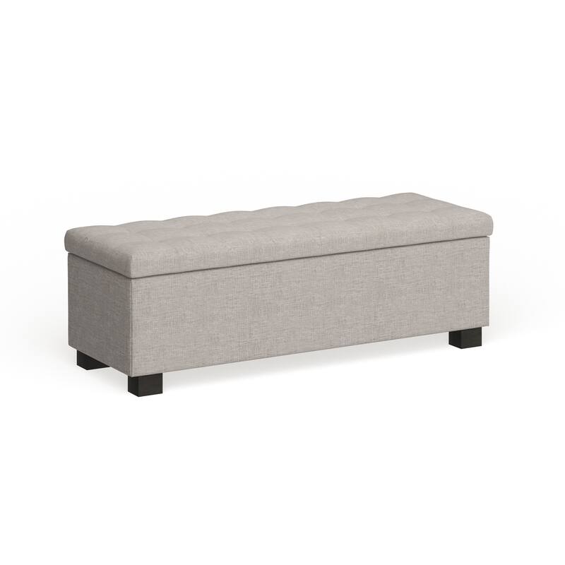 Baxton Studio Alcmene Beige Upholstered Storage Bench