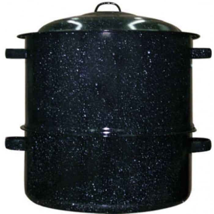 Retro Enamel Lobster Pot, Covered Enamel Cookware, Vintage San