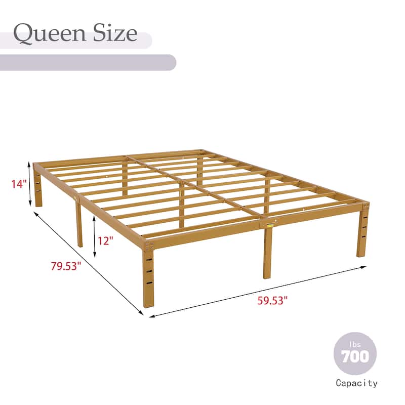NNV 14" 3500 lbs Heavy Duty Bed Frame, Duty Steel Slat Metal Bed Frame