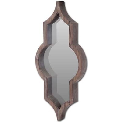 HomeRoots 34" Stained Novelty Accent Mirror Wall Mounted With Frame - 14.96