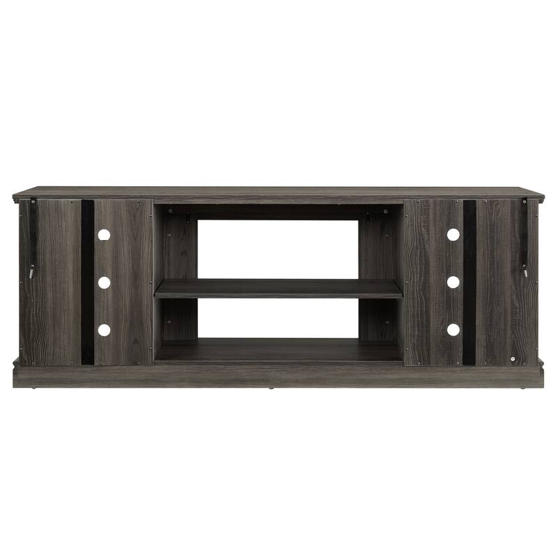 Large TV Stands with Adjustable Shelves and 6 Cable Management Cutouts