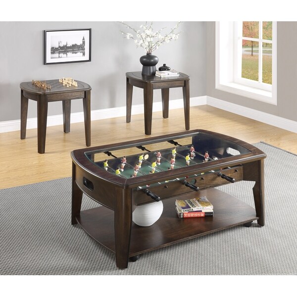 Steve Silver Darlington Dark Walnut Wood/Glass Foosball Coffee