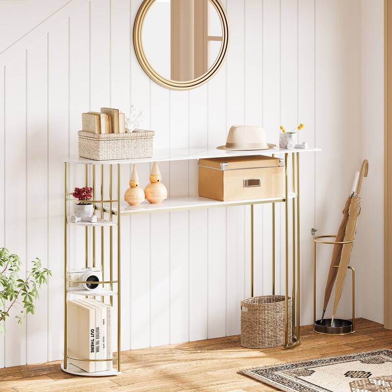Mesa de Consola Dorada