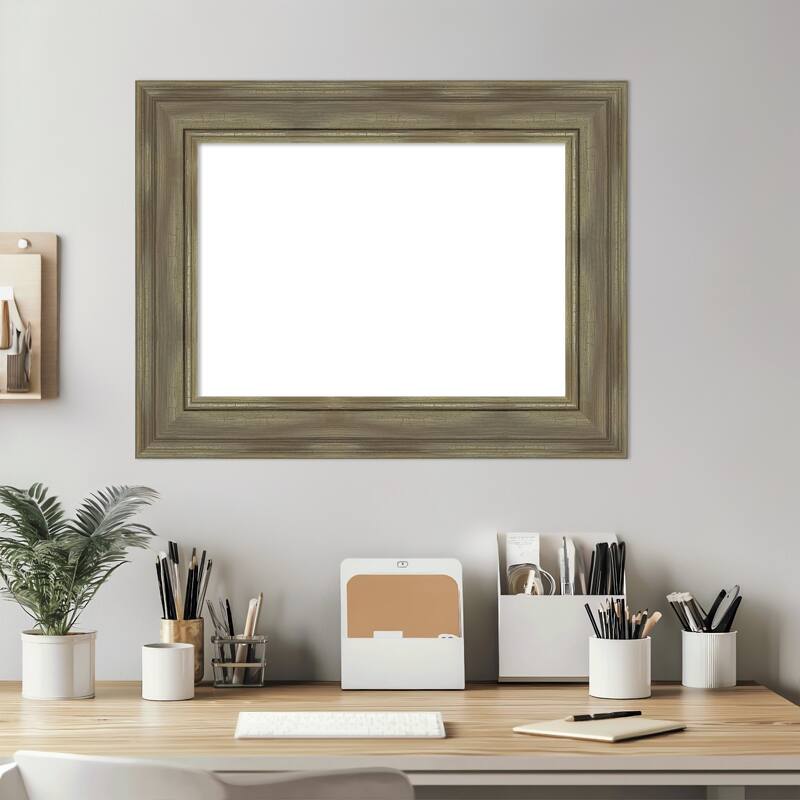Amanti Art Alexandria Greywash Framed Dry Erase Magnetic Board