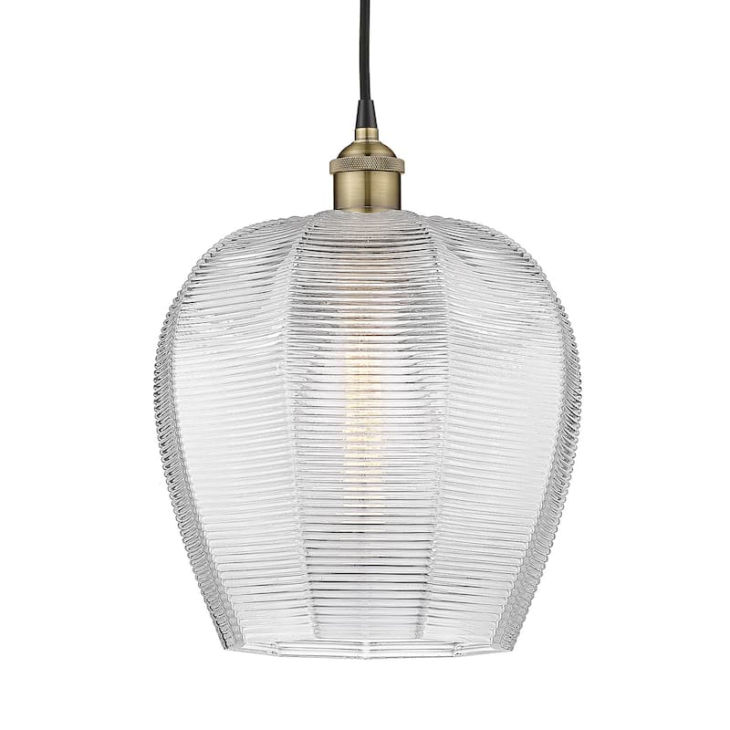 Innovations Lighting 616-1P-15-12 Norfolk Pendant Norfolk 12" Wide - Black Antique Brass / Clear