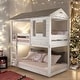 preview thumbnail 1 of 12, Rustic Twin Over Twin Bunk Bed with Built-in Ladder ,Guardrails