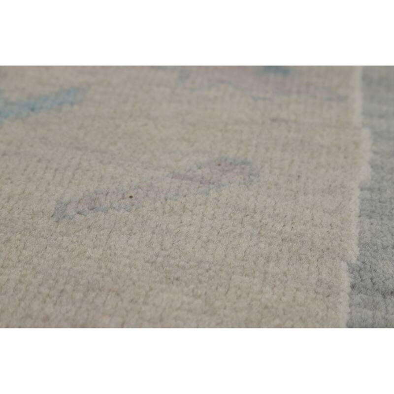 Hand Knotted Oriental 100% Wool Carpet Transitional All-Over Beige & Ivories Oushak Area Rug - 12' 3'' X 9' 1''