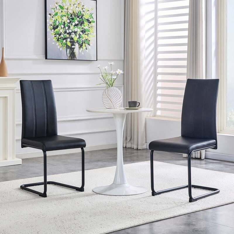 2-Pack PU Upholstered Dining Chairs - Modern Kitchen Side Chairs, Comfortable High-Back Seating for Dining Room
