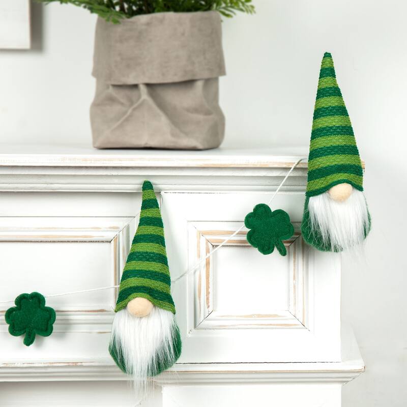 Glitzhome 72"L St. Patrick's Day Holiday Shamrocks Garland