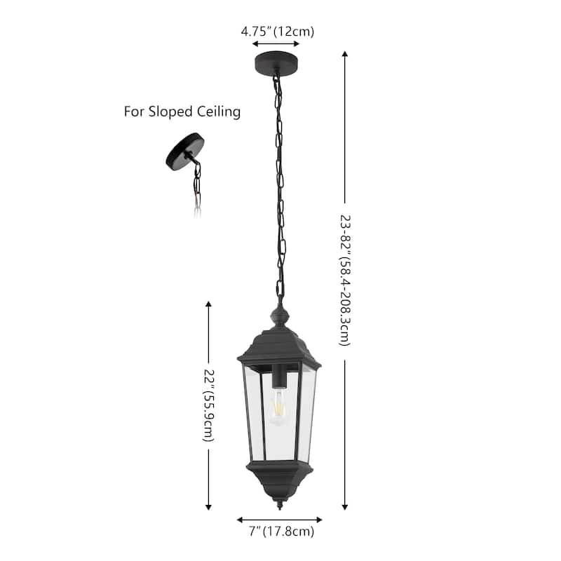 SAFAVIEH Outdoor Lighting Teri 7-inch Metal Pendant - 7"W x 7"D x 82"H