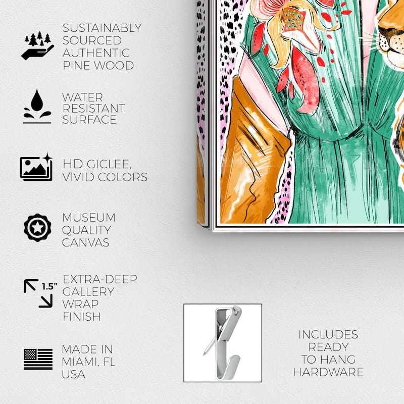 Wynwood Studio Fashion and Glam Glistening Pink and Spots Pink and Modern & Contemporary Wall Art Canvas Print