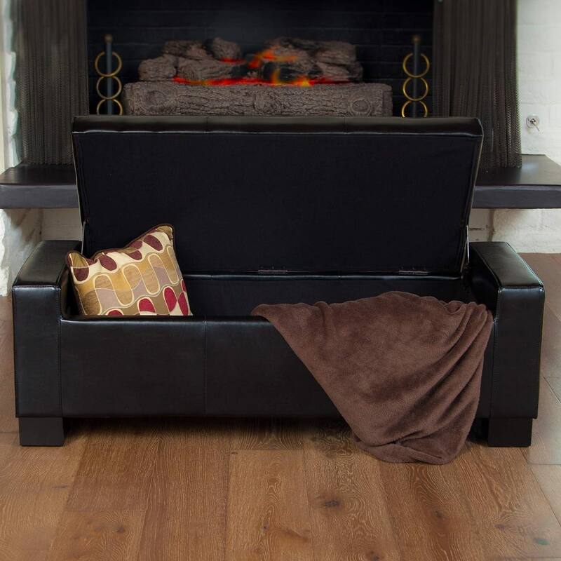 Large 51" Storage Ottoman, Tufted Storage Bench for Living Room, Entryway, or Bedroom